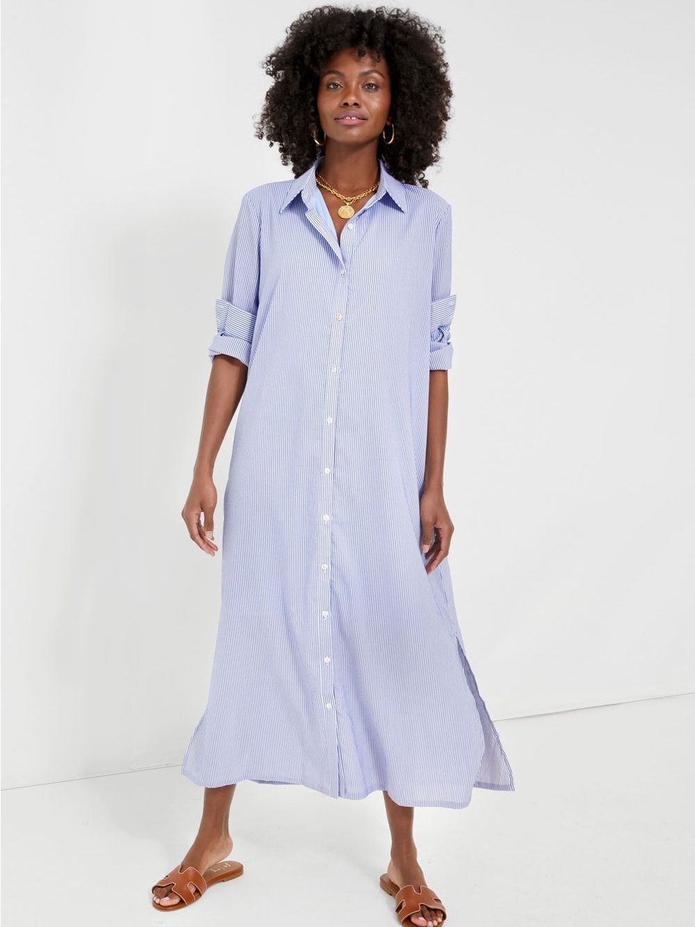 Pomander Place NWT Griffin Maxi Dress Size Small in Blue Stripe Tuckernuck